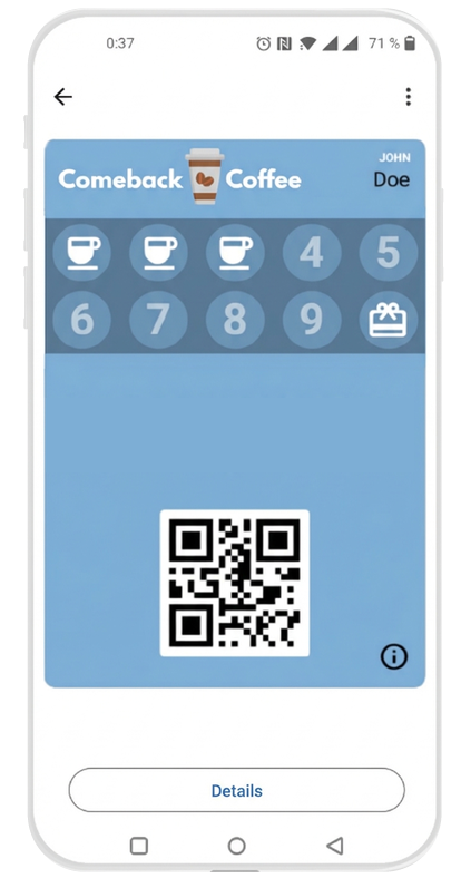Restaurant loyalty card